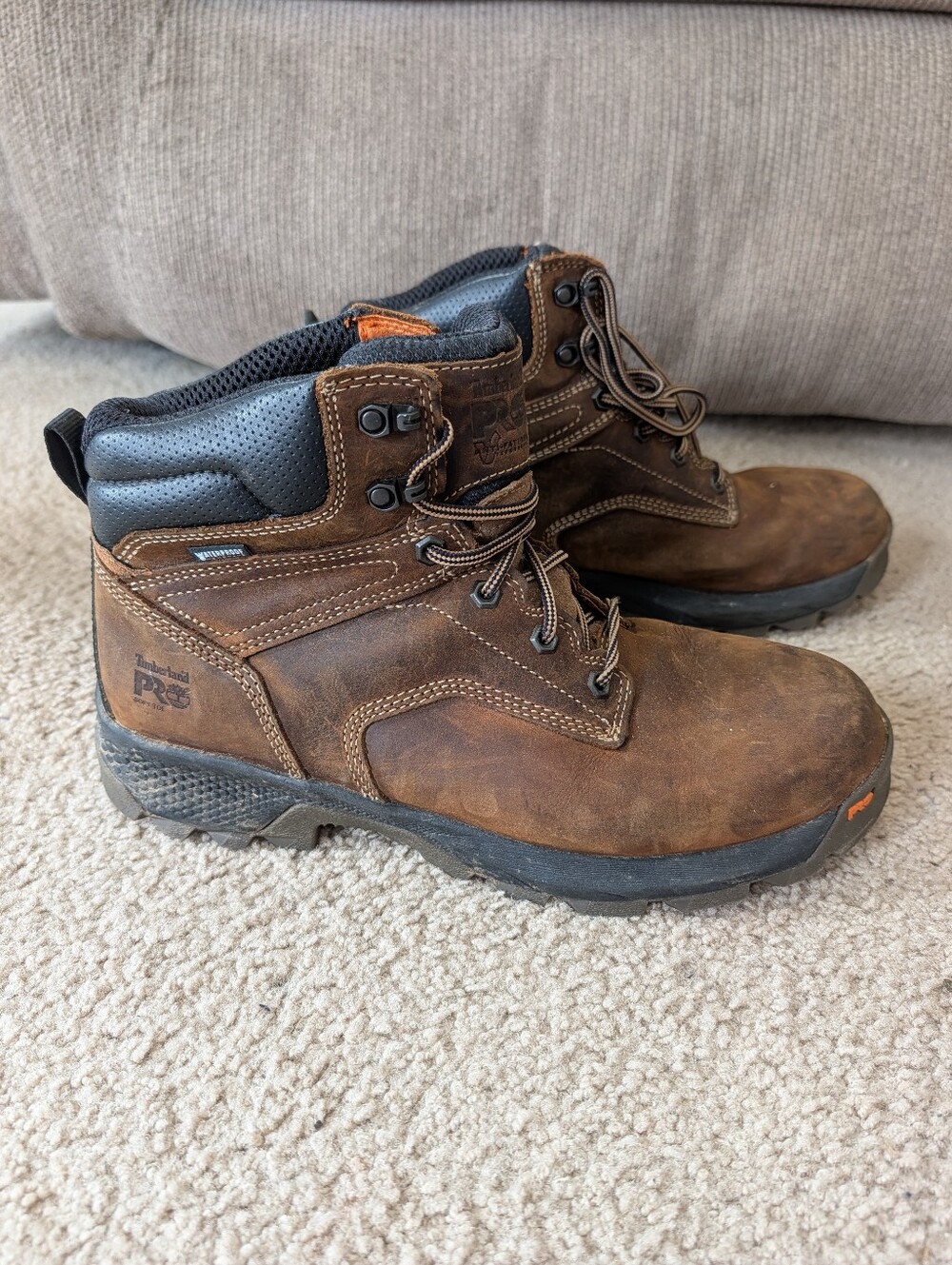 Timberland Brown and Black Men's Rugged Lace-Up Work Boots